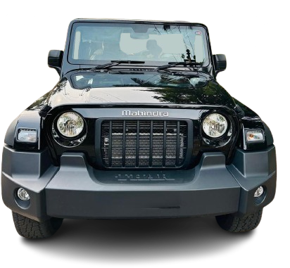 Mahir Car Rental in Goa - Mahindra Thar convertible Automatic with its iconic open-top design.